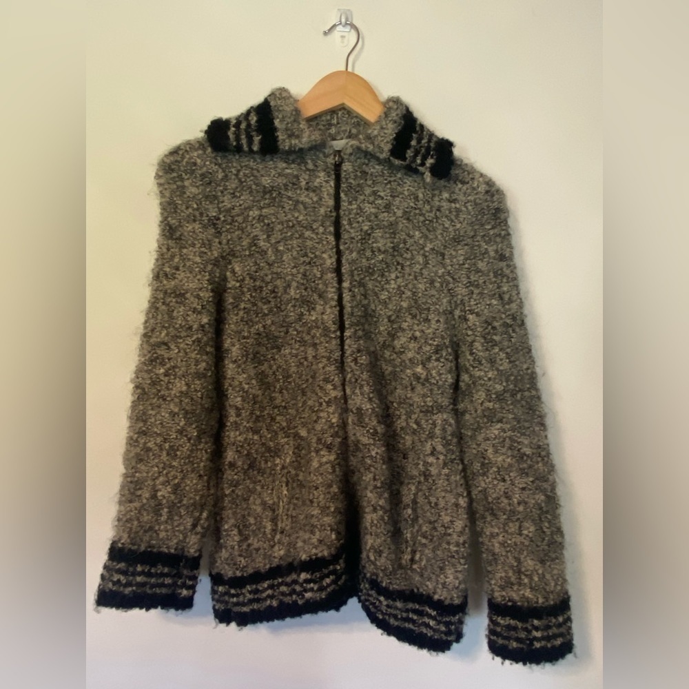 Rare Vintage ‘Mr Poodle' Zip Up Wool Cardigan Sweater size Small